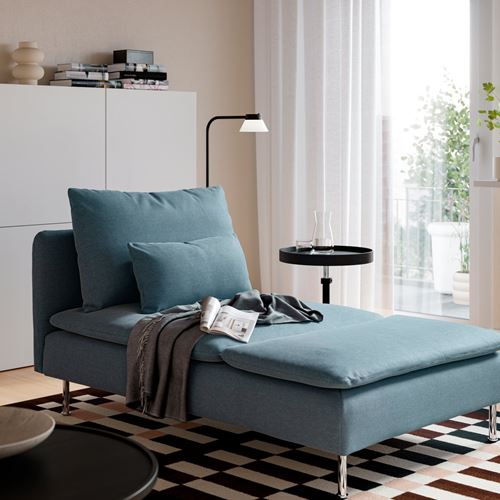 IKEA - SÖDERHAMN, chaise longue, fridtuna dark grey-blue