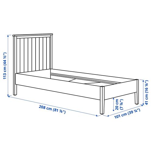 IKEA - GULLABERG, single bed, grey, 90x200 cm