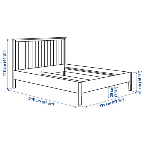 IKEA - GULLABERG, double bed, grey, 160x200 cm