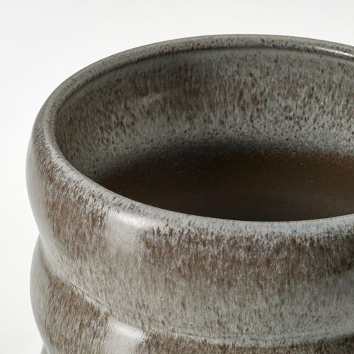 IKEA - HASSELBUKETT, stoneware plant pot, grey, 15 cm