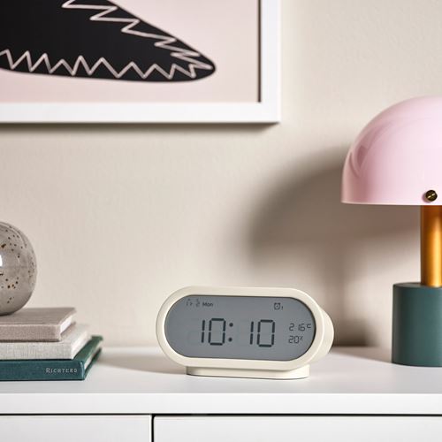 IKEA - RODSTRAFSE, functional clock, beige, 17x8x6 cm