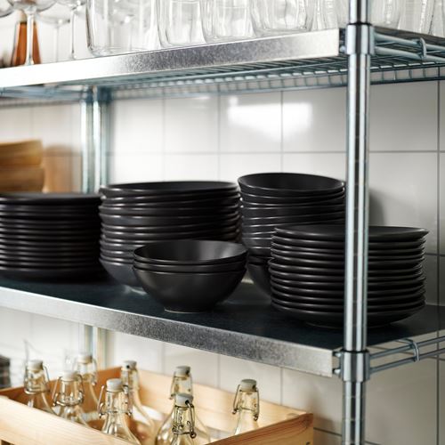 IKEA - FARGKLAR, tatlı tabağı, mat koyu gri, 20 cm