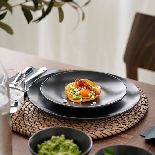 IKEA - FARGKLAR, tatlı tabağı, mat koyu gri, 20 cm