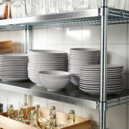 IKEA - FARGKLAR, tatlı tabağı, mat açık gri, 20 cm