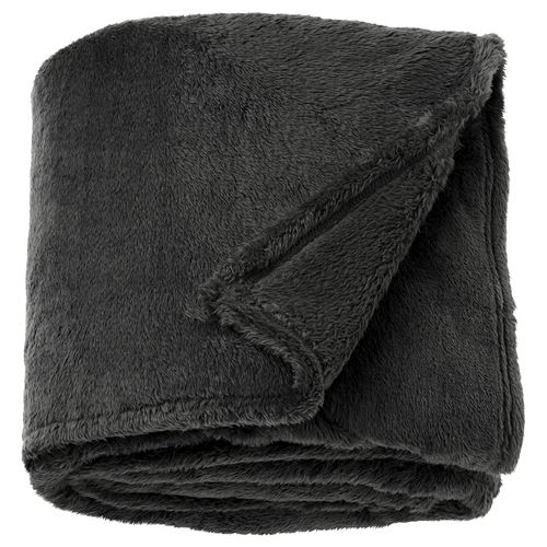 IKEA - ROSTLÖNN, throw, anthracite, 130x170 cm