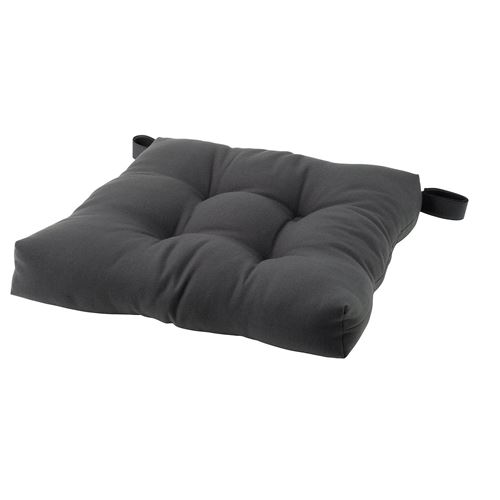 IKEA - MALINDA, chair pad, anthracite, 40x38x7 cm