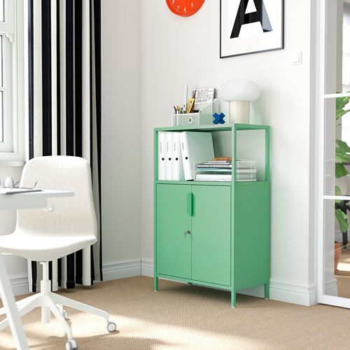 IKEA - TROTTEN, office cabinet, light green, 70x35x110 cm