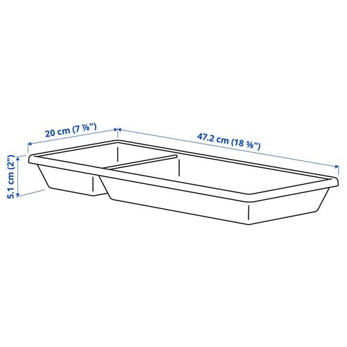 IKEA - VARIERA, drawer organizer, white, 20x47 cm