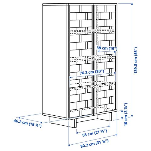 IKEA - IKEA PS 2026, kapaklı dolap, çam, 80x46x140 cm