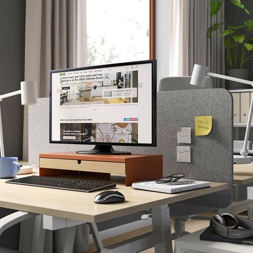 IKEA - ELLOVEN, monitor stand, bright orange, 47x26x10 cm