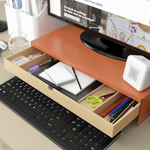 IKEA - ELLOVEN, monitor stand, bright orange, 47x26x10 cm