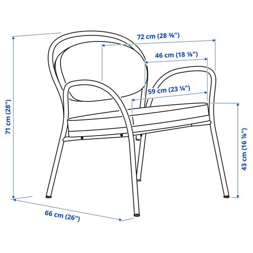 IKEA - ISMANTORP, armchair, black-blue-tibbleby beige-grey