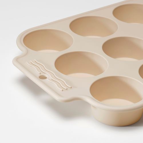 IKEA - BAKTIDER, silikon muffin kalıbı, açık bej, 35x23 cm