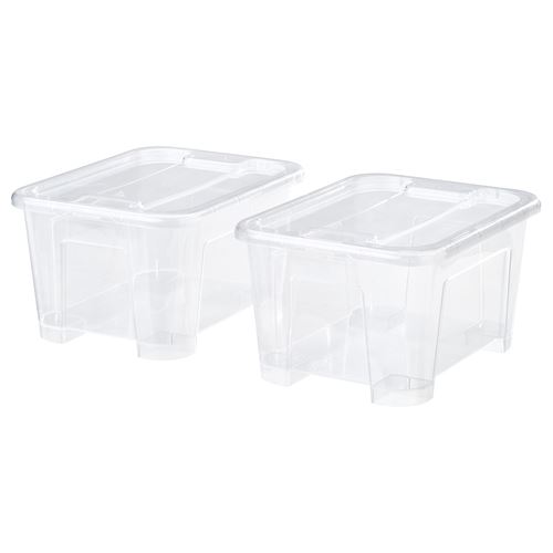IKEA - SAMLA, box with lid, transparent, 14x18x10 cm/1 l