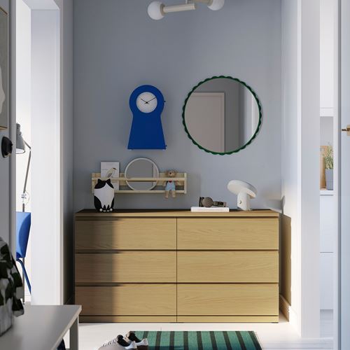 IKEA - STORKLINTA, 6 çekmeceli şifonyer, meşe görünümlü, 140x50x75 cm