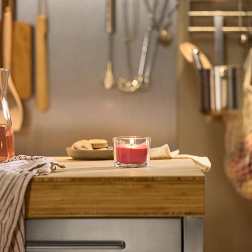 IKEA - LOTSFAGEL, scented candle in cup, bright pink, 20 hr