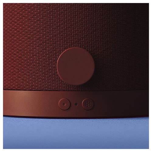 IKEA - KULGLASS, bluetooth hoparlörlü lamba, kırmızı-kahverengi-pembe, 38 cm