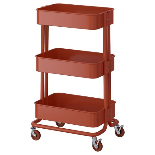 IKEA - RASKOG, trolley, red-brown, 35x45x77 cm