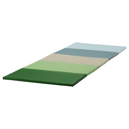 IKEA - PLUFSIG, katlanır jimnastik minderi, mavi-yeşil, 78x185 cm