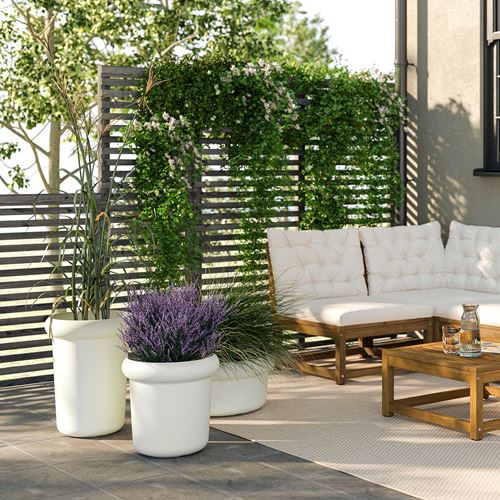 IKEA - MABARSBUSKE, steel plant pot, off white, 31 cm