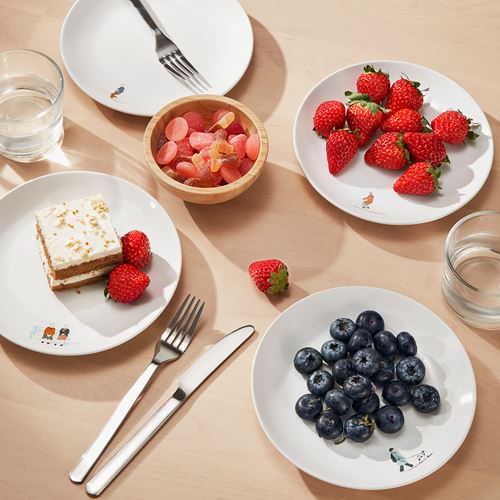 IKEA - SPJUTLILJA, tatlı tabağı seti, desenli, 20 cm