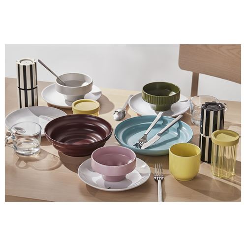 IKEA - SPJUTLILJA, tatlı tabağı seti, desenli, 20 cm