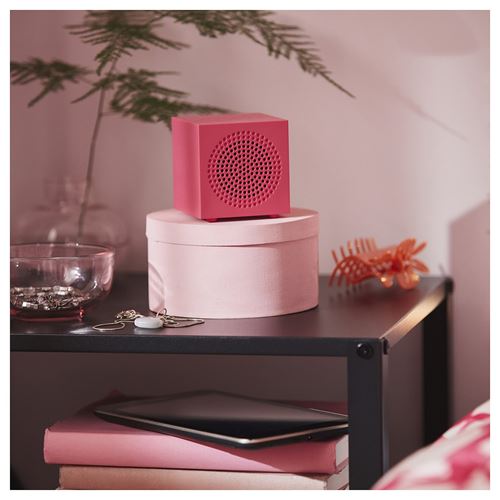 IKEA - KALLSUP, taşınabilir bluetooth hoparlör, pembe, 7x7 cm