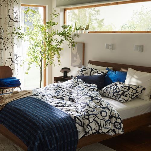 IKEA - HARLIR, double quilt cover and 2 pillowcases, multicolour, 240x220/50x60 cm