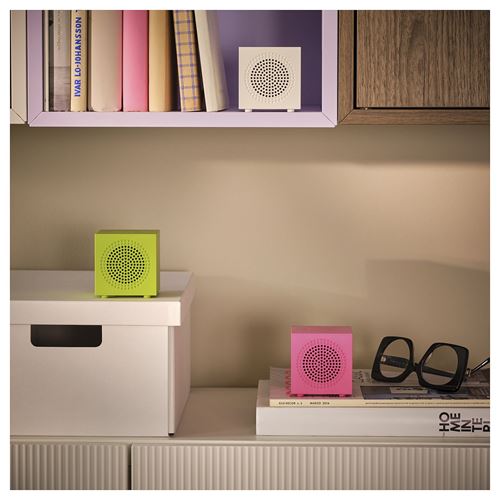 IKEA - KALLSUP, portable bluetooth speaker, yellow/green, 7x7 cm