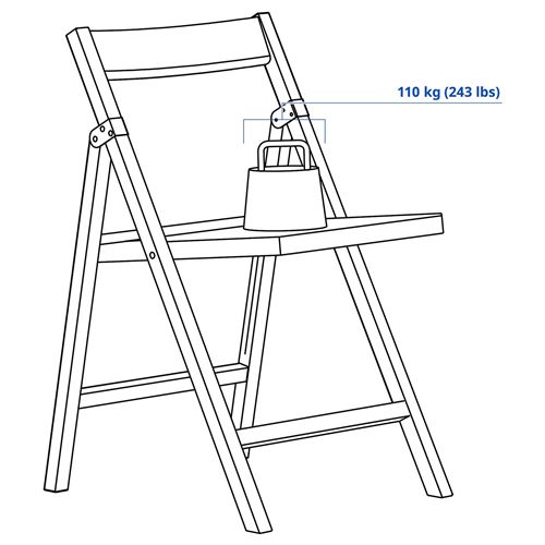 IKEA - IKEA PS 2026, katlanır sandalye, huş-mavi-siyah-kırmızı