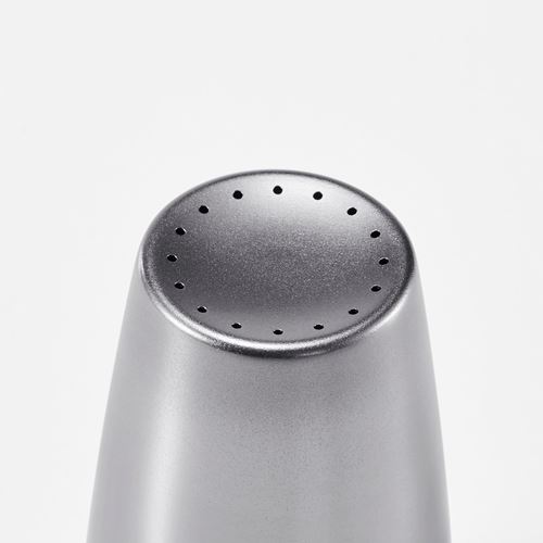 IKEA - AFTONHAJ, salt and pepper shakers, stainless steel beech-walnut, 8,5 cm