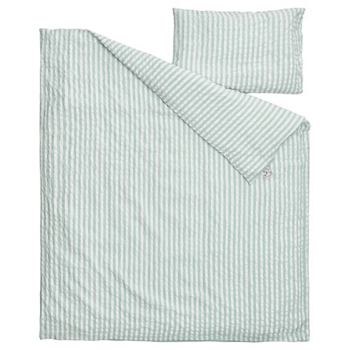 IKEA - LEN, bebek nevresim takımı, beyaz-mavi, 110x125/35x55 cm