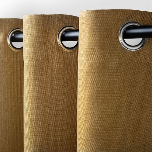 IKEA - ANNAKAJSA, blackout curtain, 1 pair, yellow-brown, 145x300 cm