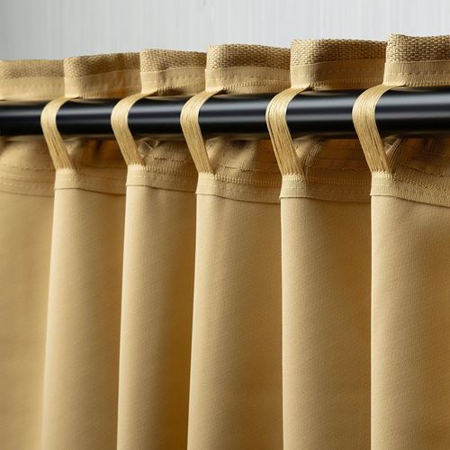 IKEA - ANNAKAJSA, blackout curtain, 1 pair, yellow-brown, 145x300 cm