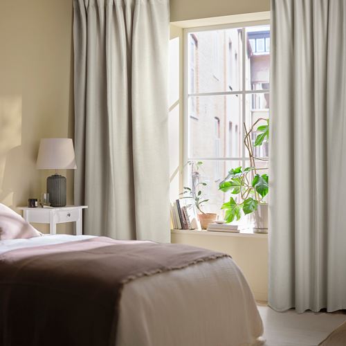 IKEA - ANNAKAJSA, blackout curtain, 1 pair, white, 145x300 cm