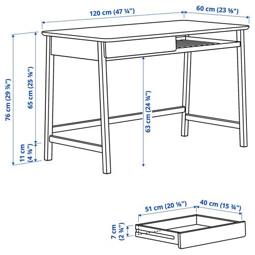 IKEA - BETESHAST, desk, light bamboo, 120x60 cm