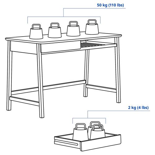 IKEA - BETESHAST, desk, light bamboo, 120x60 cm