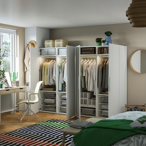 IKEA - PLATSA/FONNES, PLATSA wardrobe, white, 240x57x181 cm