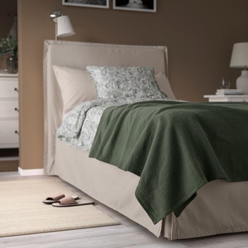 IKEA - INDIRA, bedspread/blanket, dark green, 150x250 cm