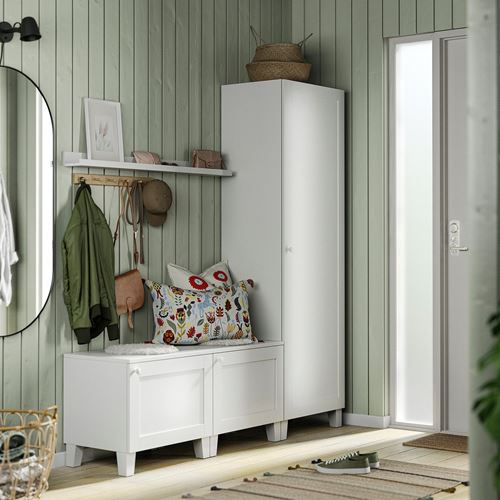 IKEA - PLATSA/SANNIDAL, PLATSA wardrobe, white, 180x42x191 cm