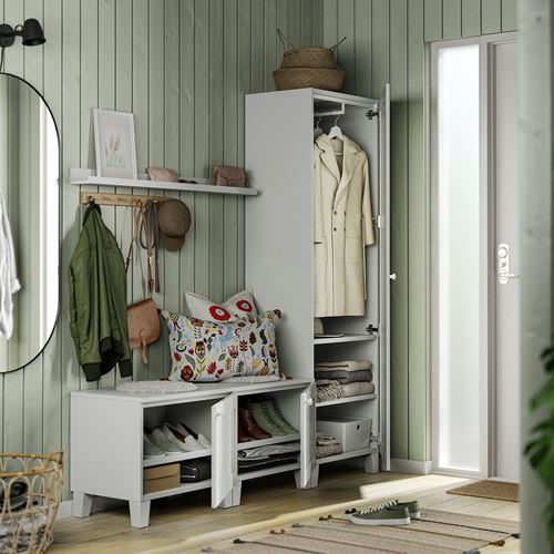 IKEA - PLATSA/SANNIDAL, PLATSA wardrobe, white, 180x42x191 cm