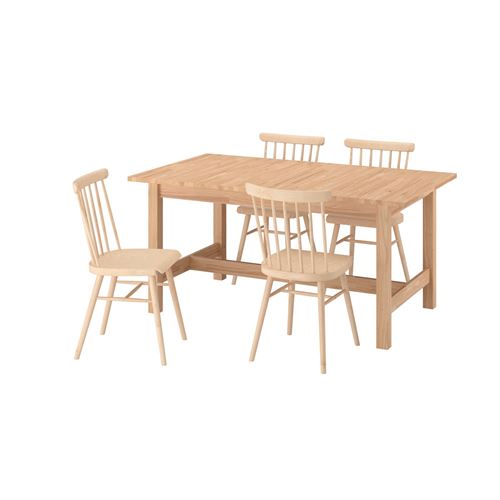 IKEA - KARSKAR/HÖGVED, dining set, rubberwood-birch veneer, 4 chairs
