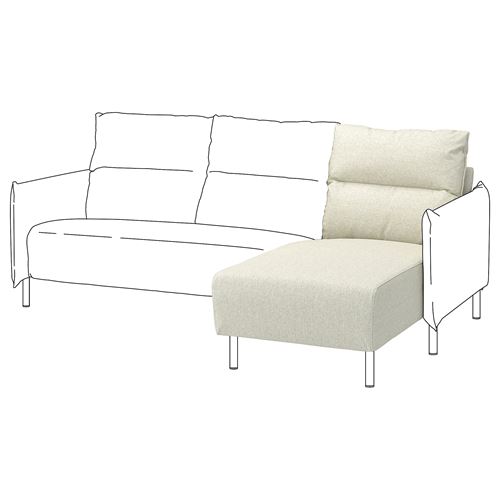 IKEA - MANNARP, chaise longue, Gunnared beige