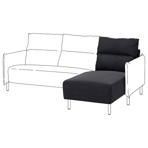 IKEA - MANNARP, uzanma koltuğu, saxemara mavi-siyah
