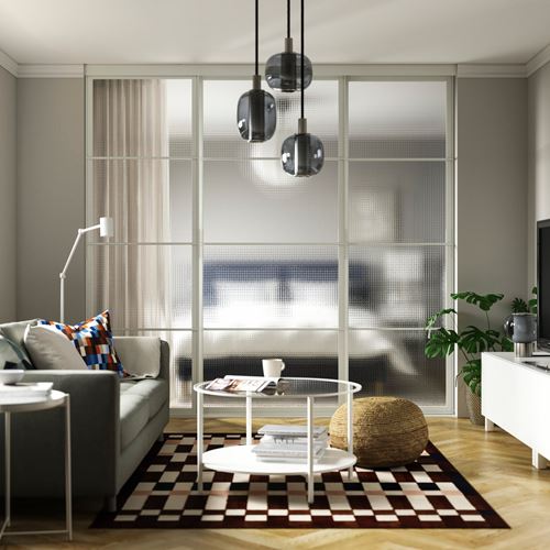 IKEA - SKYTTA/LUNDBRASMA, sürgü kapak, beyaz, 251x240 cm