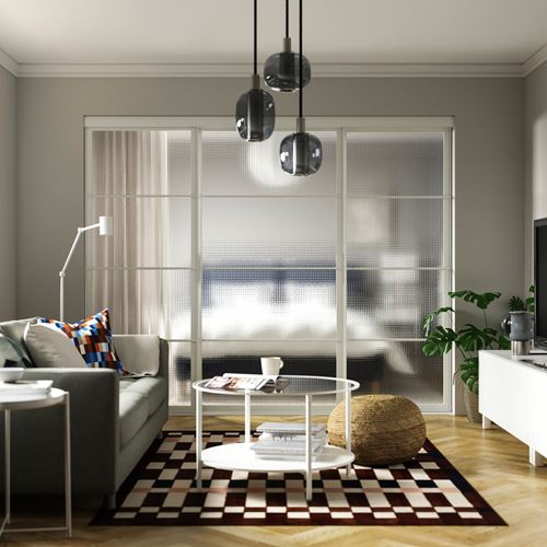 IKEA - SKYTTA/LUNDBRASMA, sürgü kapak, beyaz, 251x205 cm
