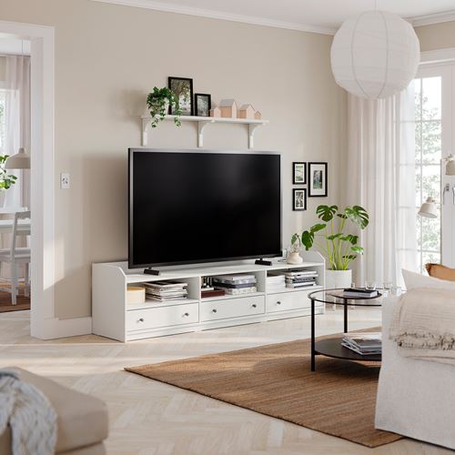 IKEA - HAUGA, tv sehpası, beyaz, 206x46x54 cm