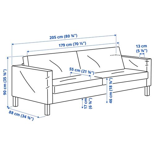 IKEA - SALTSJÖBADEN, 3'lü kanepe, vittangi açık bej-beyaz