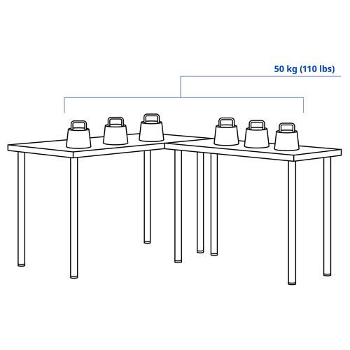 IKEA - LAGKAPTEN/LINNMON, desk, white, 120x160 cm