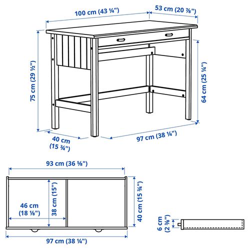 IKEA - BRYTNING, desk, white, 110x53x75 cm